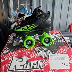 NEW ROCK FLAME ROLLER SKATES SIZE 2
